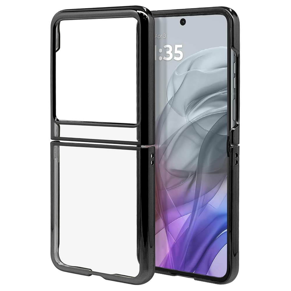 スマホケース motorola razr 50 ケース カバー ハード メタルフレーム クリア ワイヤレス充電 ストラップホール 折りたたみ モトローラ レイザー ラスタバナナ | ラスタバナナ | 01