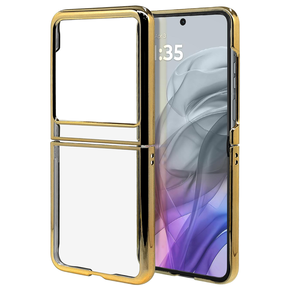 スマホケース motorola razr 50 ケース カバー ハード メタルフレーム クリア ワイヤレス充電 ストラップホール 折りたたみ モトローラ レイザー ラスタバナナ | ラスタバナナ | 03
