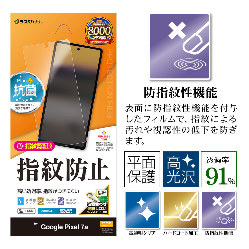 ラスタバナナ Google Pixel 7a フィルム 平面保護 高光沢 高透明 ラスタバナナ Google Pixel 7a フィルム 平面保護 高光沢 高透明