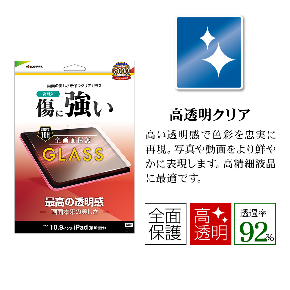 ラスタバナナ iPad(A16) 第10世代 10.9インチ ガラスフィルム