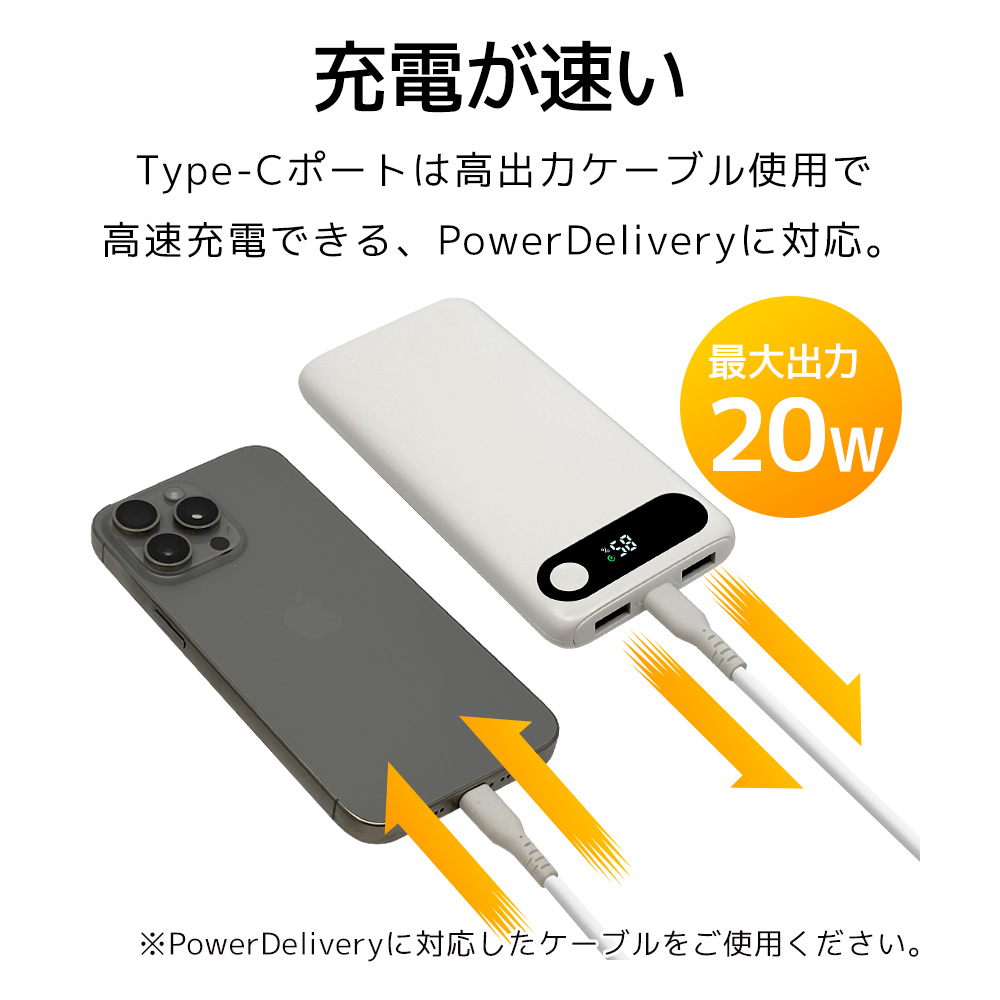 デジタル表示モバイルバッテリー
