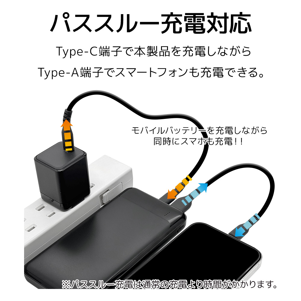 ラスタバナナ モバイルバッテリー 10000mAh 3ポート タイプC タイプA