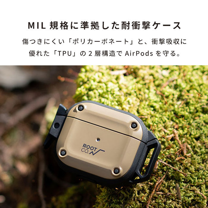 [AirPods Pro(第2/1世代)専用]ROOT CO. GRAVITY Shock Resist Case Pro. for AirPods Lightning&Type-C