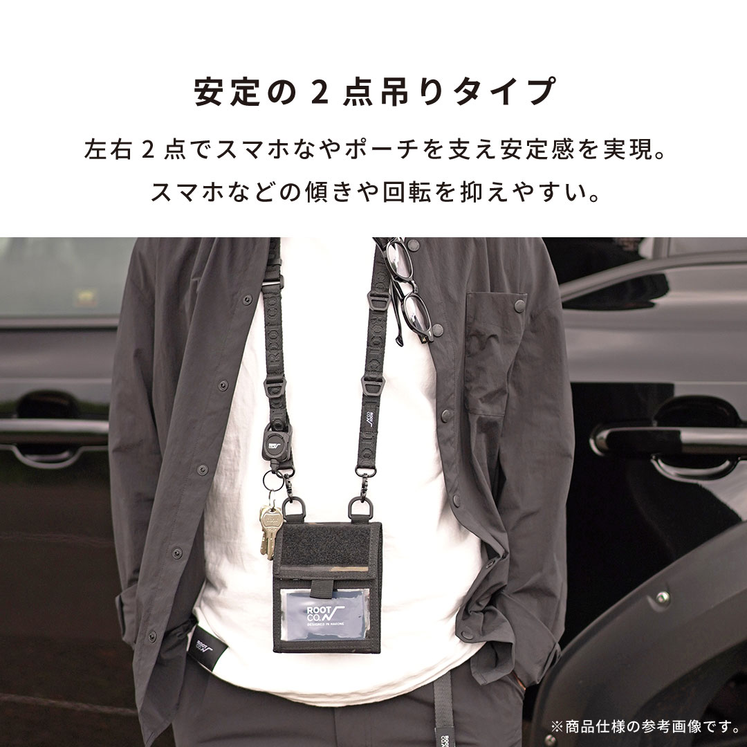 【新】ROOT CO. GRAVITY UTILITY WEBBING LOOP. / DOUBLE SNAPHOOK(ブラック)