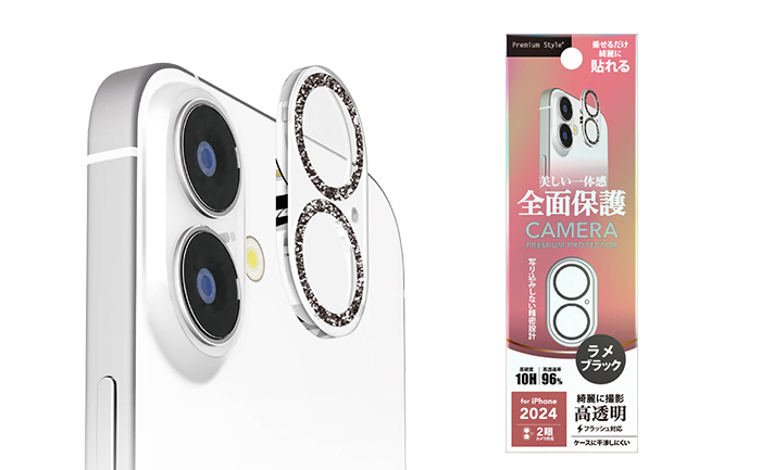 Premium Style iPhone16 カメラカバー iPhone16pro ラメ