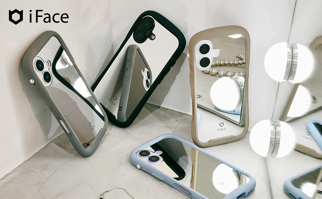 [iPhone 15/14/13専用]iFace Reflection Mirror MagSynq 強化ガラスクリアケース(ブラック)