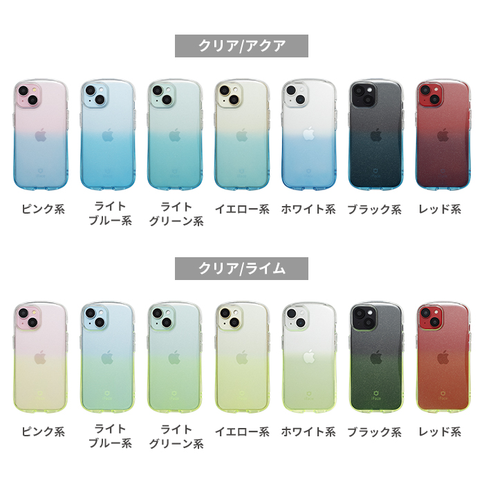 【新】[iPhone SE 2022/SE 2020/8/7専用]iFace Look in Clear Lollyケース(ストロベリー/アクア)