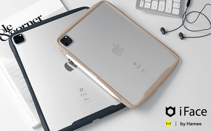 【新】[iPad Pro 11inch(第3/2世代)専用]iFace Reflection ポリカーボネートクリアケース(ブラック)