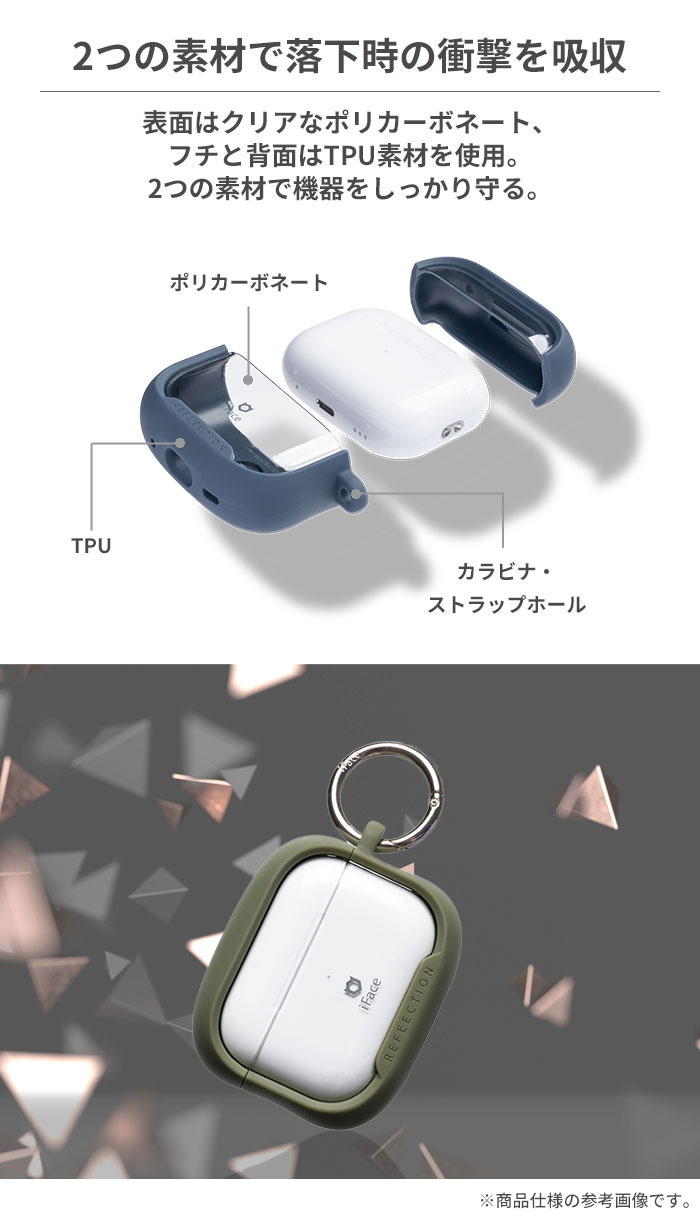 【新】[AirPods Pro(第2/1世代)専用]iFace Reflection ポリカーボネートクリアケース(ブラック)