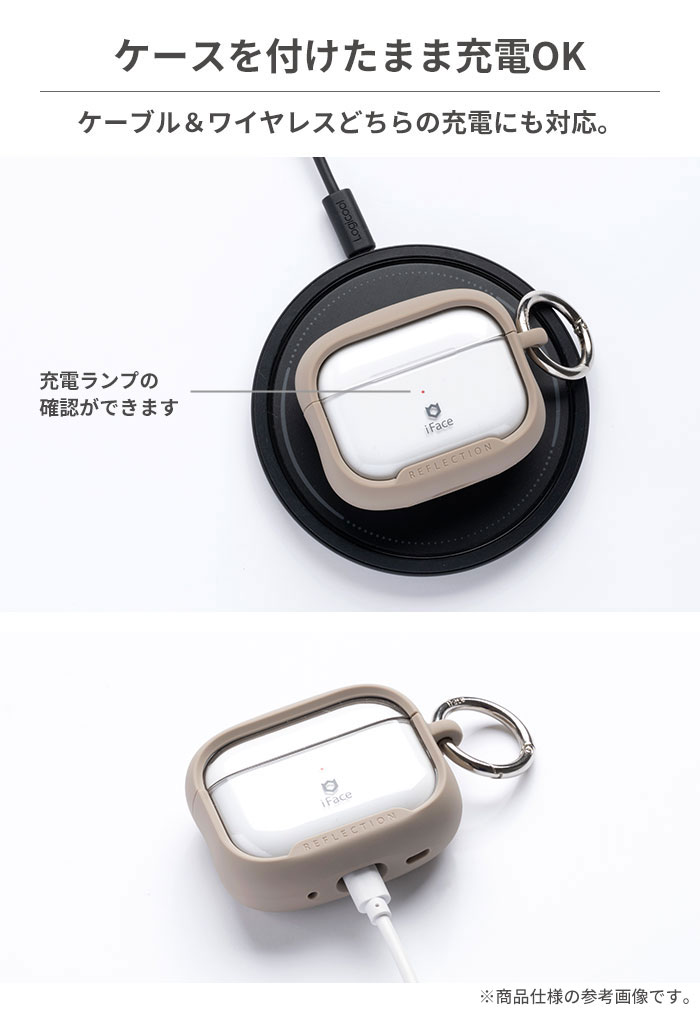 【新】[AirPods Pro(第2/1世代)専用]iFace Reflection ポリカーボネートクリアケース(ブラック)