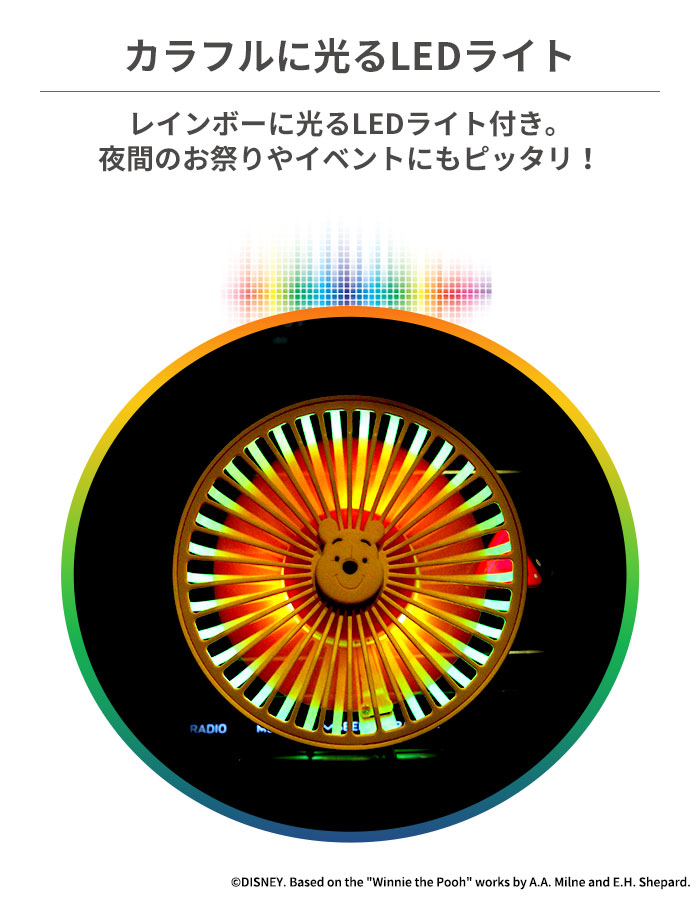 ディズニーキャラクター 車用クリップ付き USBファン