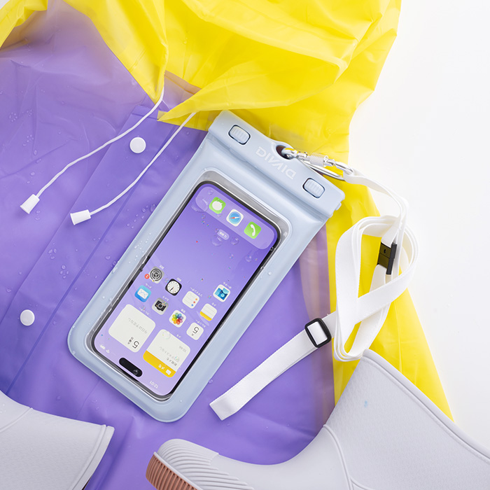 [各種スマートフォン対応]DIVAID フローティング防水ケース ワイドサイズ ショルダーストラップ
