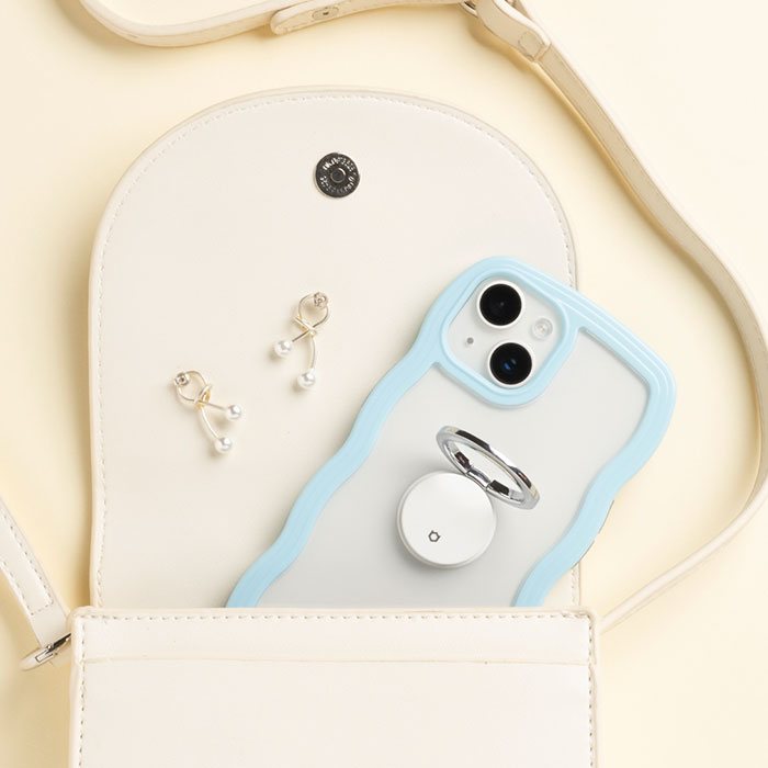 【新】[iPhone 12/12 Pro専用]ULTRA FINE Wavy Frame iPhoneケース(ホワイト)