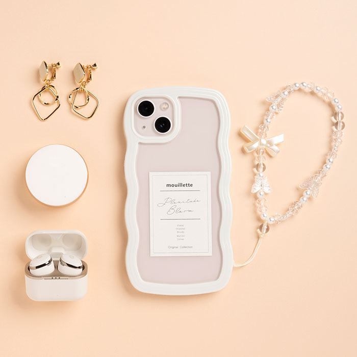 【新】[iPhone 12/12 Pro専用]ULTRA FINE Wavy Frame iPhoneケース(ホワイト)