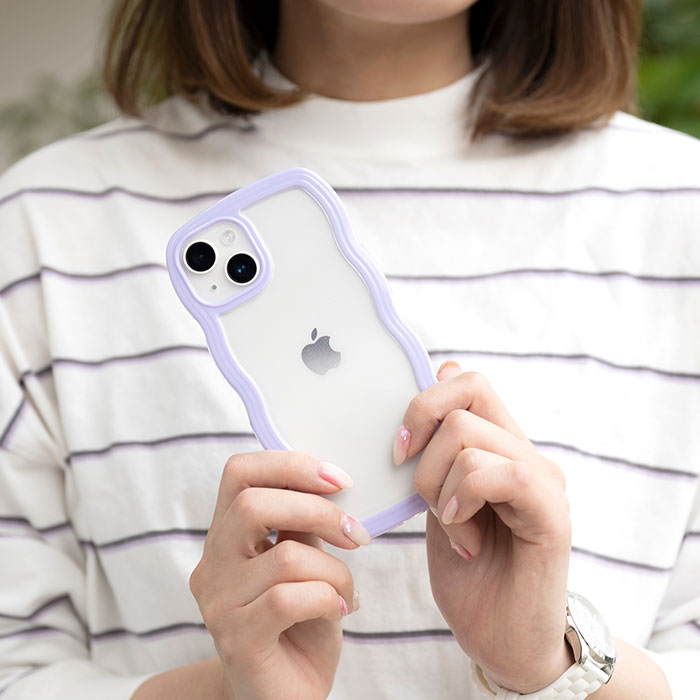 【新】[iPhone 12/12 Pro専用]ULTRA FINE Wavy Frame iPhoneケース(ホワイト)
