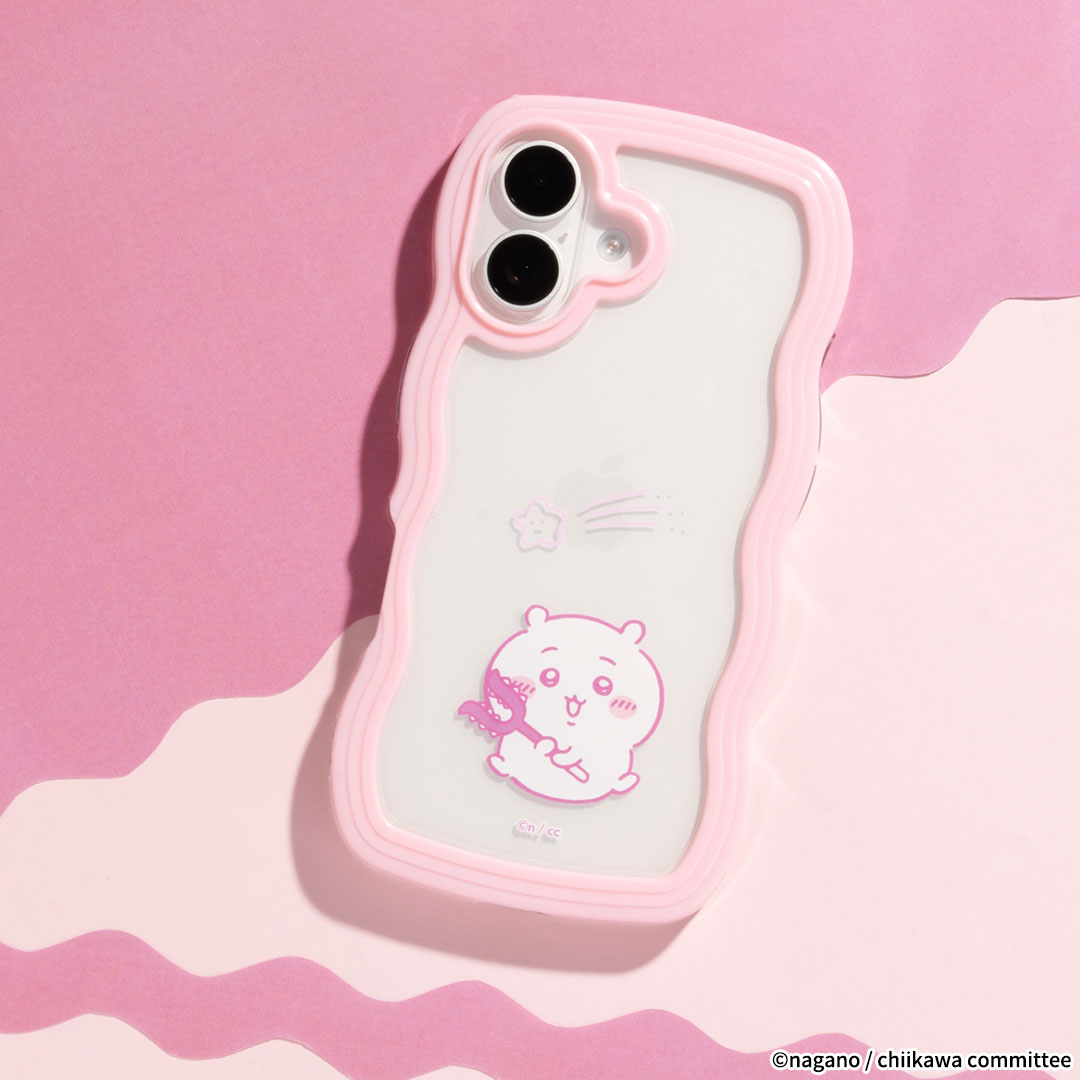 [iPhone 15/14/13専用]ちいかわ うねうねケース(ピンク/ちいかわ)
