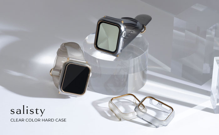[Apple Watch Series 9/8/7/SE(第2/1世代)/6/5/4専用]salisty Apple Watch クリアカラーハードフレーム