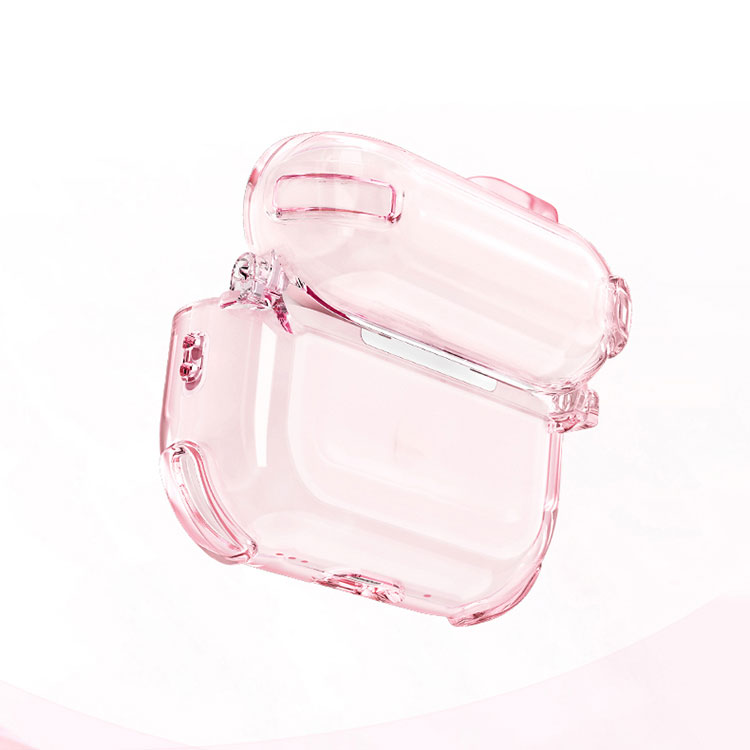 AirPods4 ケース AirPods 4 カバー クリア 透明 カラビナ付き TPU