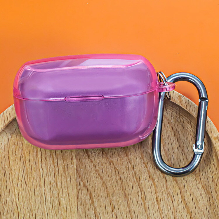 AVIOT TE-V1R クリアケース 透明 TPU シンプル カラビナ付き 保護