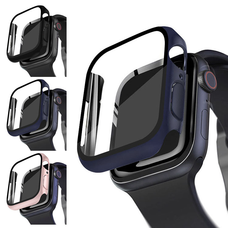 Apple Watch Series 9/8/7 ケース ガラスフィルム ケース カバー 全面保護 液晶保護カバー アップルウォッチ シリーズ9/8/7 41mm/45mm ハードケース