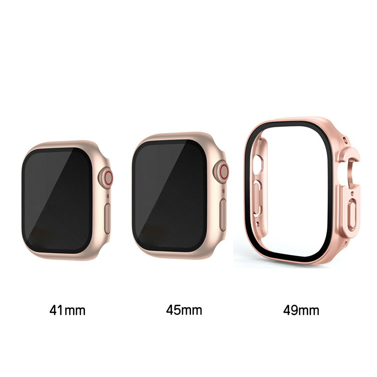 Apple Watch Series 9/8/7/Ultra 2/1 ケース カバー 強化ガラス（ガラスフィルム）付き 全面保護 液晶保護ケース アップルウォッチ｜keitaicase｜02