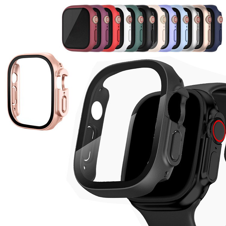 Apple Watch Series 9/8/7/Ultra 2/1 ケース カバー 強化ガラス（ガラスフィルム）付き 全面保護 液晶保護ケース アップルウォッチ｜keitaicase