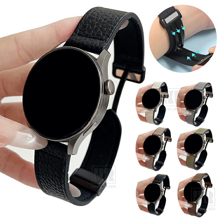 Amazfit �o���h �x���g PU���U�[ �o���h�� 20mm 22mm �}�O�l�b�g�t�� ���C�t�� Active Balance Cheetah Pro Bip 5 GTR4 GTS4