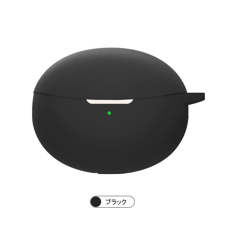 イヤホンケースOPPO Enco Air2 Pro用 充電穴付き(ブラック) OPPO Enco Air2 Pro ケース/カバー 充電穴付き ソフトケース カラビナ