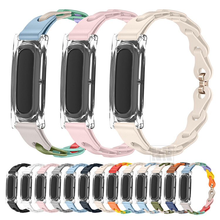Fitbit Air �P�[�X �o���h �J�o�[ �v���X�`�b�N�n�[�h�P�[�X�{PU���U�[���X�g�o���h �ی�P�[�X �N���A ���� �ϏՌ� �V���v�� �����ȒP �t�B�b�g�r�b�g