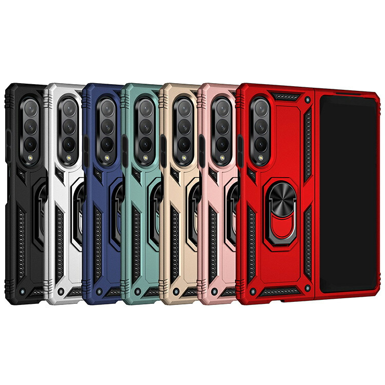 Galaxy Z Fold4 ケース 耐衝撃 カバー 折りたたみ型 スタンド機能 一