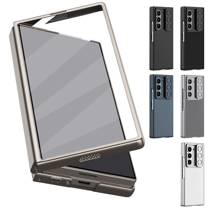 Galaxy Z Fold6 ケース 耐衝撃 カバー 強化ガラス+PUレザー+