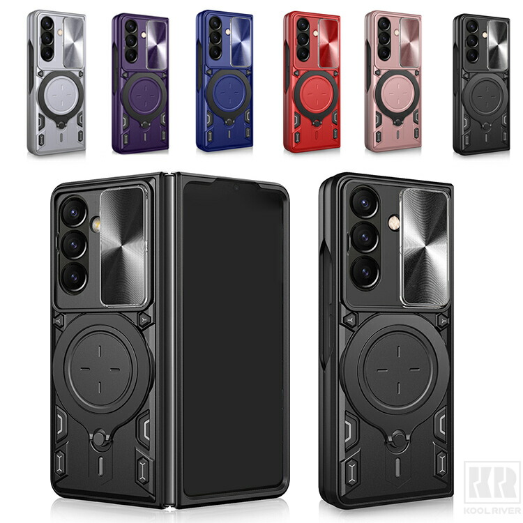 Galaxy Z Fold8 Ultra �Ή� �P�[�X �X���C�h���J���������Y�J�o�[�t�� �J�o�[ �܂肽���݌^ �����Y�ی� �}�O�l�b�g���ԍڃz���_�[�Ή�  ��̌^�����O�t��