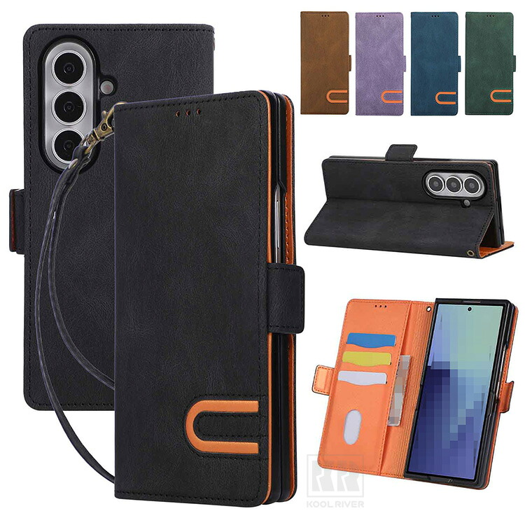 Galaxy Z Fold8 Ultra �P�[�X �ϏՌ� �J�o�[ �܂肽���݌^ �X�g���b�v�t�� �蒠�^PU���U�[�P�[�X PU���U�[ + �v���X�`�b�N �X�^���h�@�\ �J�[�h���[�t��
