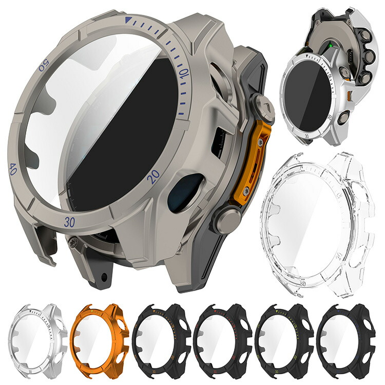 fenix8 Dual Power �P�[�X 47mm 51mm �J�o�[ �t���ʋ����K���X �S�ʕی� �t���ی�P�[�X �P�F/�N���A �t�B������� �n�[�h�P�[�X GARMIN �K�[�~��