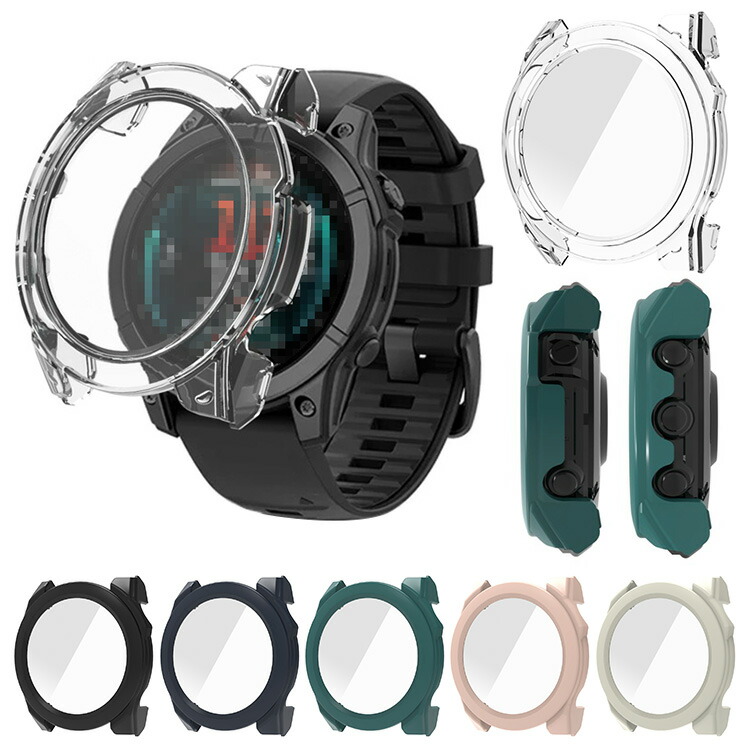 Garmin fenix E �P�[�X fenixe 47mm �J�o�[ �t���ʋ����K���X �S�ʕی� �t���ی�P�[�X �P�F/�N���A �t�B������� �n�[�h�P�[�X Garmin �K�[�~��