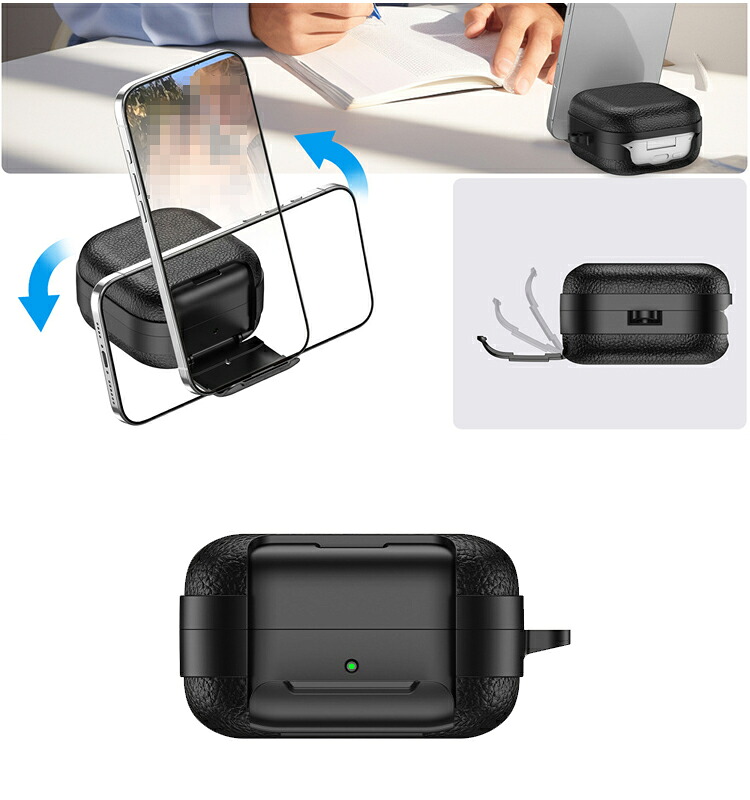 Galaxy Buds4 ケース Pro カバー カラビナ付き PUレザー シンプル 保護