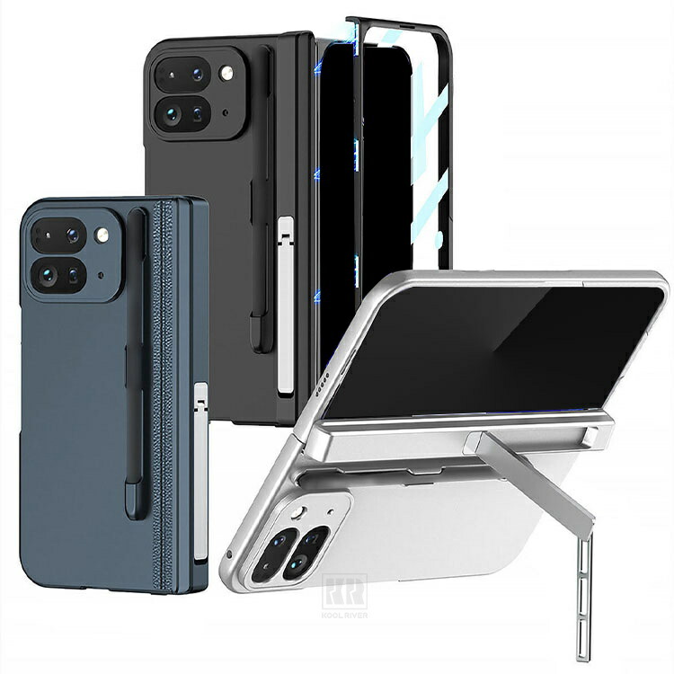 Pixel 11 Pro�Ή� Fold �P�[�X �ϏՌ� �J�o�[ �����K���X+�v���X�`�b�N �O�ʋ����K���X �X�^���h�@�\ �y���z���_�[�t�� �V���v�� �O�[�O��
