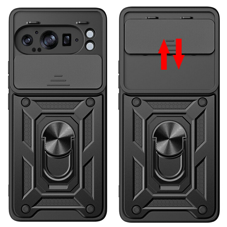 照準器 ブラック マウント式 レンズカバー付き Pixel9 耐衝撃 ケース Pixel 9 Pro / XL カバー スライド式カメラ