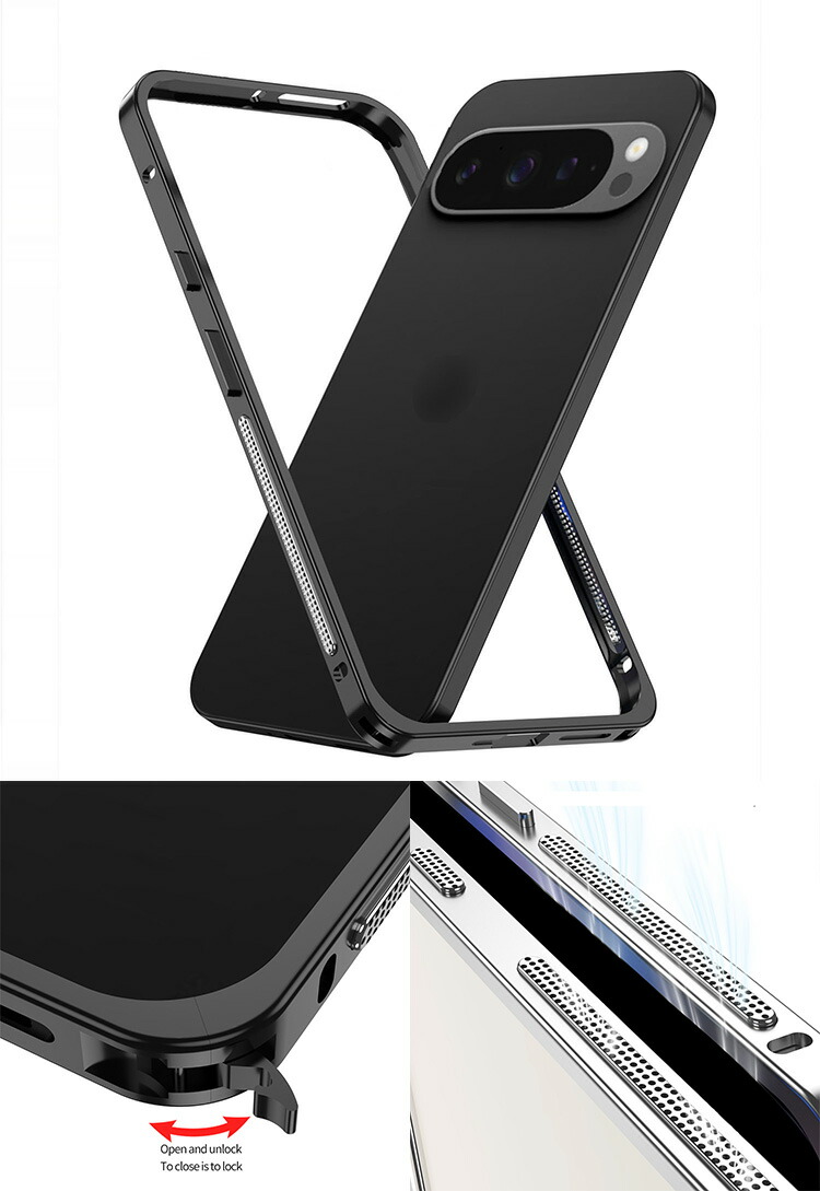 Pixel9a バンパー アルミ ケース カバー かっこいい メタルケース