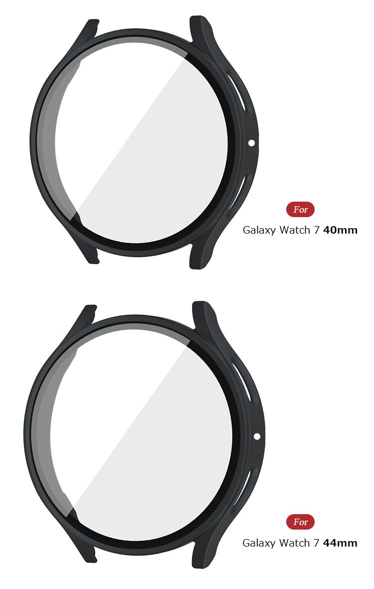 Galaxy Watch 7 ケース 耐衝撃 カバー 強化ガラス ガラスフィルム付き 全面保護 液晶保護ケース ギャラクシーウォッチ7 40/44mm 単色/クリア フィルム一体 |  | 03