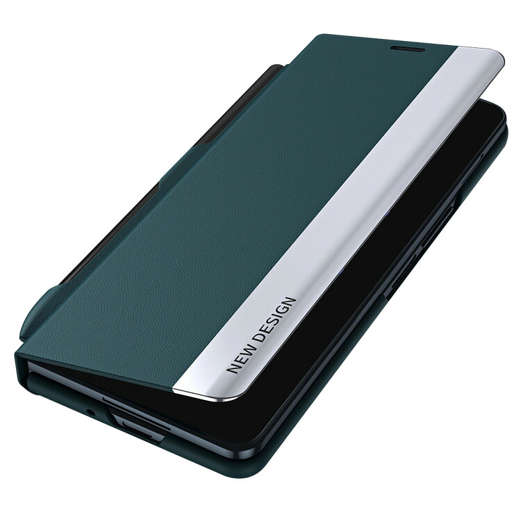 Galaxy Z TriFold ケース 手帳型 カバー 折りたたみ型 三つ折り メッキ