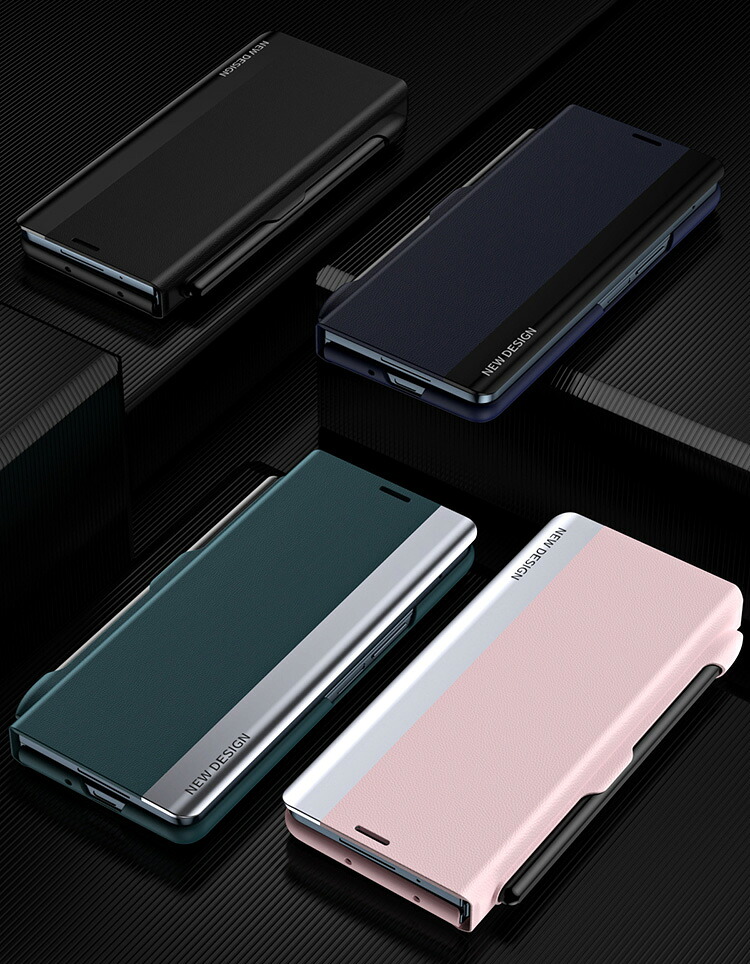 Galaxy Z TriFold ケース 手帳型 カバー 折りたたみ型 三つ折り メッキ