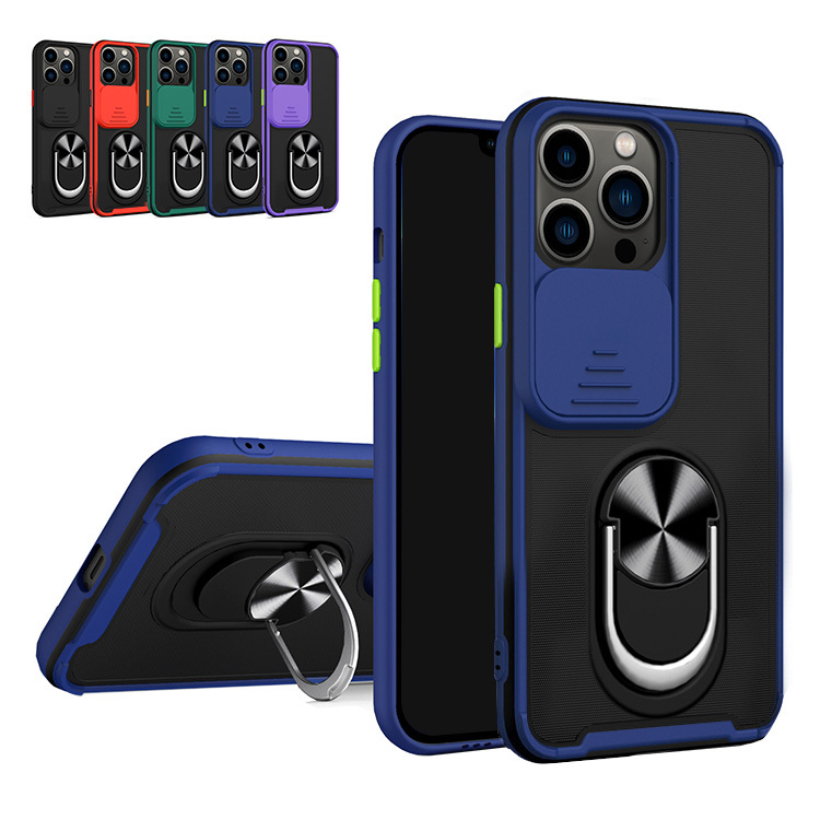 iPhone13/13 mini/13 Pro/13 Pro Max �P�[�X/�J�o�[ ��̌^�����O�t�� �X���C�h���̃J���������Y�J�o�[�t�� �V���v�� �ی�P�[�X �J�o�[ �A�C�t�H��13
