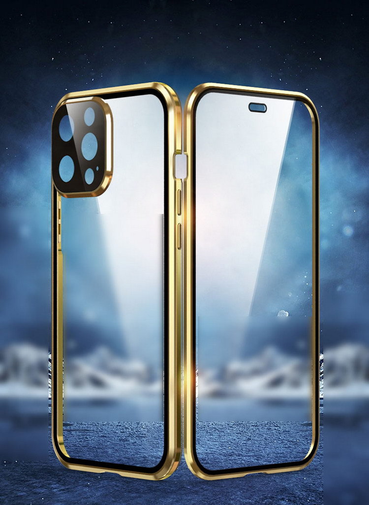 iPhone13/13 mini/13 Pro/13 Pro Max ケース/カバー アルミ バンパー クリア 透明 両面 前後 強化ガラス かっこいい アルミサイドバンパー おしゃれ｜keitaicase｜02