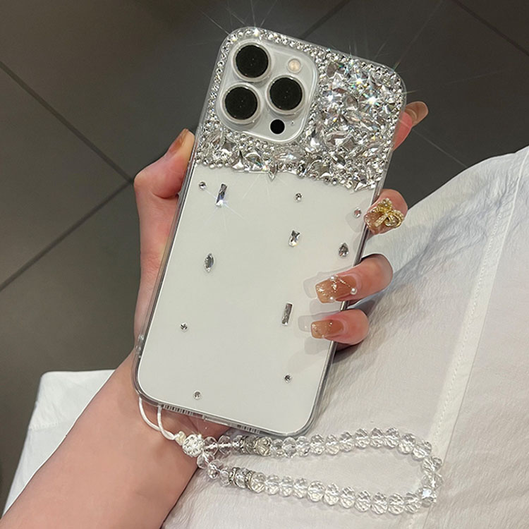 ラインストーン装飾 iPhone14ケース ストラップ付き iPhone14/14 Plus/14 Pro/14 Pro Max ケース / カバー ストラップ付き