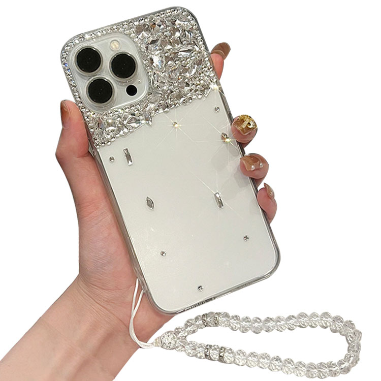 ラインストーン装飾 iPhone14ケース ストラップ付き iPhone14/14 Plus/14 Pro/14 Pro Max ケース / カバー ストラップ付き