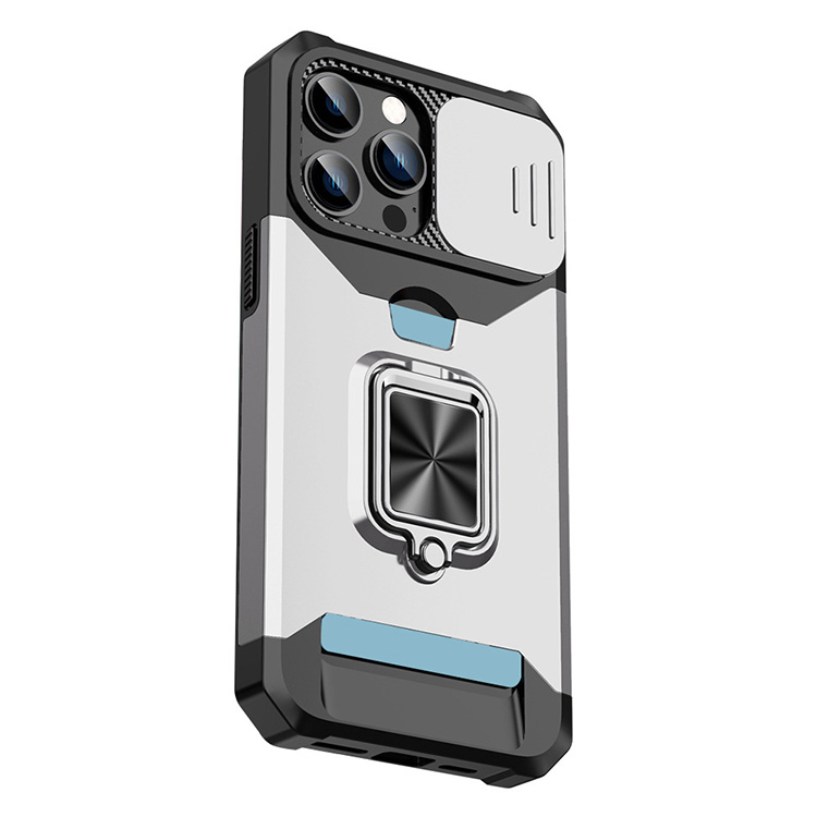 iPhone14/14 Plus/14 Pro/14 Pro Max ケース 耐衝撃 カバー スライド式カメラレンズカバー付き レンズ保護 スタンド機能 一体型リング付き カード収納｜keitaicase｜06