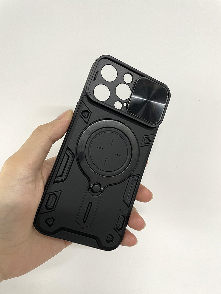 iPhone15 ケース 耐衝撃 カバー スライド式カメラレンズカバー付き