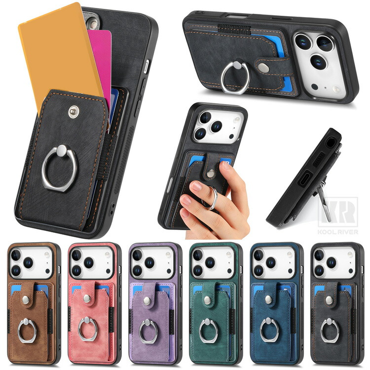 iPhone18 �P�[�X �J�o�[ iPhone 18 pro max Air 2 PU���U�[�P�[�X �J�[�h���[ ��̌^�����O�t�� �X�^���h�@�\ �}�O�l�b�g���ԍڃz���_�[�Ή� Apple