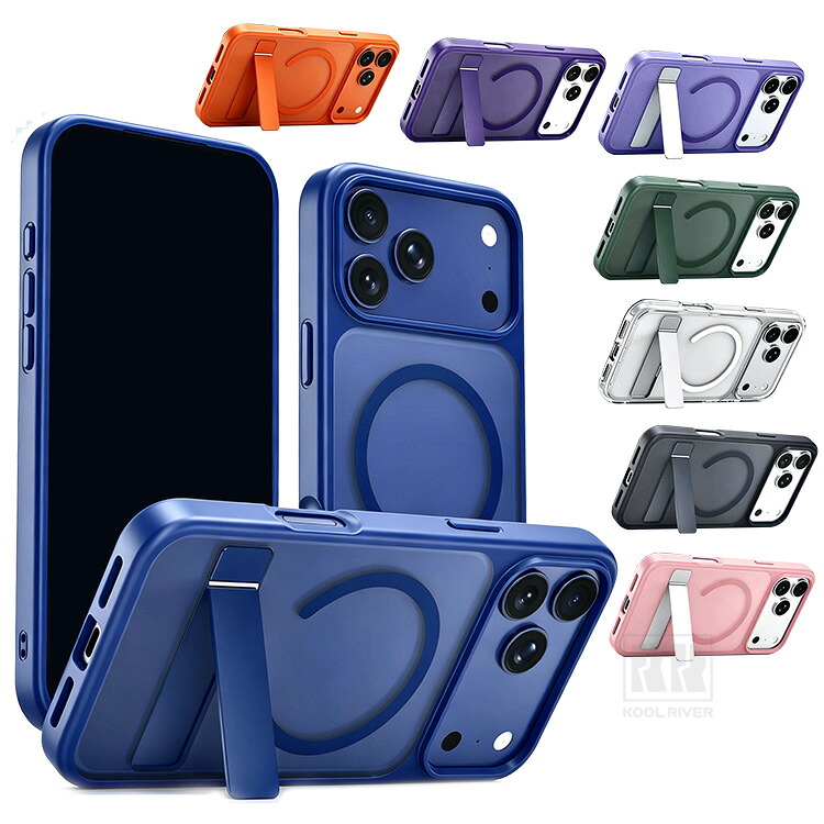 iPhone18 �P�[�X �ϏՌ� �J�o�[ 18Pro/18ProMax/Air 2 ��̌^�X�^���h�t�� �X�^���h�@�\ Qi�[�d ���C�����X�[�d�Ή� �}�O�l�b�g���ԍڃz���_�[�Ή�